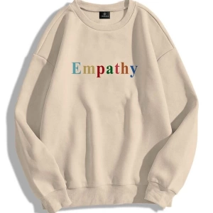 Unisex Empathy Bisiklet Yaka Sweatshirt Gri