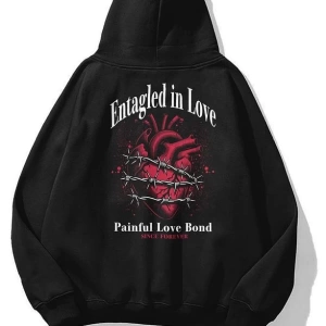 Unisex Entagled in Love Sweatshirt Siyah