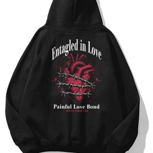 Unisex Entagled in Love Sweatshirt Siyah