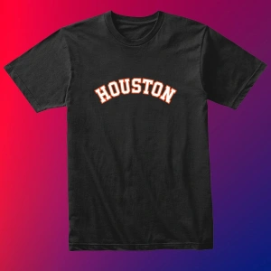 Unısex Erkek Kadın Abd Houston Teksas Baskılı % 100 Pamuk T-shirt