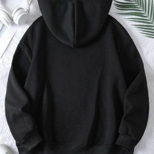 Unisex Erkek/Kadın BASKET Renkli Özel Baskılı Oversize Kapüşonlu Sweatshirt Siyah