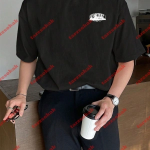 Unisex Erkek/Kadın Corteiz Baskılı Kısa kollu bisiklet yaka t-shirt