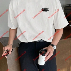 Unisex Erkek/Kadın Corteiz Baskılı Kısa kollu bisiklet yaka t-shirt