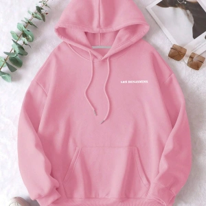 Unisex Erkek/kadın Efsane Model Renkli Özel Baskılı Oversize Kapüşonlu Sweatshirt Pembe