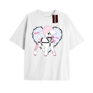 Unisex Erkek/kadın Kalp Kaburga T-shirt Siyah Kod 51