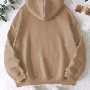 Unisex Erkek/Kadın Pikachu Renkli Özel Baskılı Oversize Kapüşonlu Sweatshirt Bej