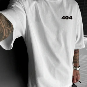 Unisex Error 404 Not Foun Baskılı Oversize %100 Pamuk