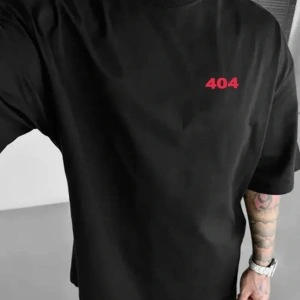 Unisex Error 404 Not Foun Baskılı Oversize %100 Pamuk