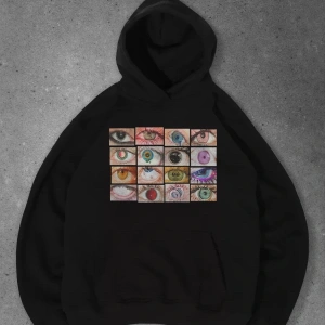 Unisex Eyes Sweatshirt Siyah