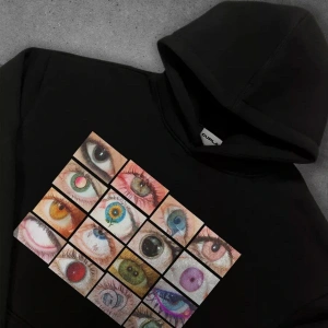 Unisex Eyes Sweatshirt Siyah