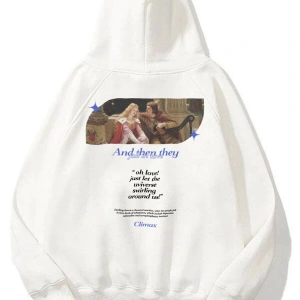 Unisex Fall In Love Sweatshirt Hoodie Beyaz