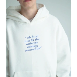 Unisex Fall In Love Sweatshirt Hoodie Beyaz