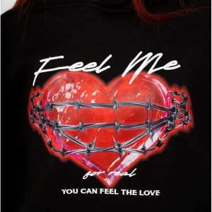 Unisex Feel Me Sweatshirt Hoodie Siyah