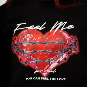 Unisex Feel Me Sweatshirt Hoodie Siyah