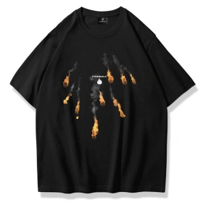 Unisex Fireball Tshirt Siyah
