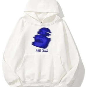 Unisex First Class Sweatshirt Hoodie Beyaz