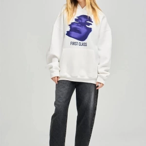 Unisex First Class Sweatshirt Hoodie Beyaz