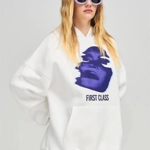 Unisex First Class Sweatshirt Hoodie Beyaz