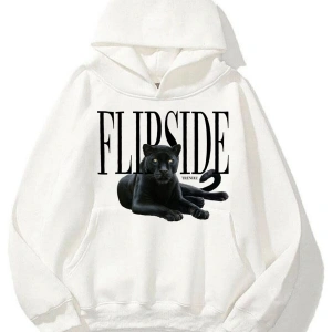 Unisex Flipside Sweatshirt Hoodie Beyaz
