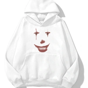 Unisex Fun Clown Sweatshirt Hoodie Beyaz