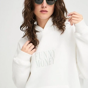 Unisex Funny Money Sweatshirt Hoodie Beyaz