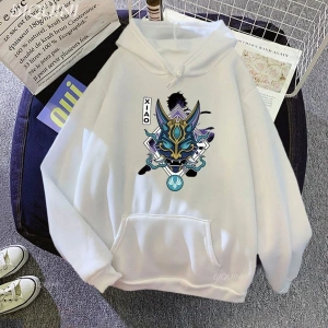 Unisex Genshin Impact, Kapşonlu Model107 12413 Beyaz