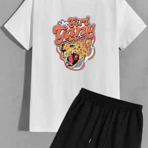 Unisex Girlgang Şort T-shirt Eşofman Takımı TSH-GIRLGANG-SHRT-DUZ