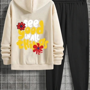 Unisex Good Things Baskılı Eşofman Takımı KP-GRI-SEE-ESH-GRI