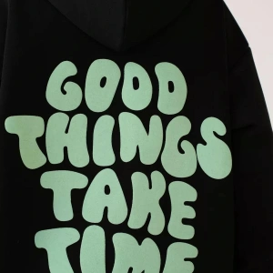Unisex Good Things Take Time Sweatshirt Siyah