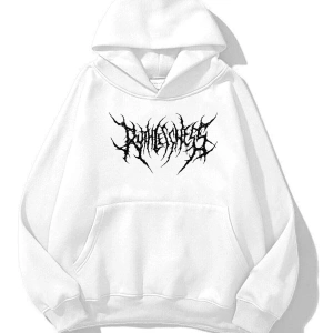 Unisex Gothic Ruthless Sweatshirt Hoodie Beyaz