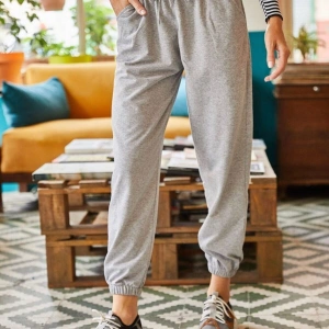 Unisex Gri Cepli Beli Bağcıklı Basic Eşofman Altı Jogger