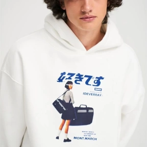 Unisex Harajuku Girl Beyaz Sweatshirt Beyaz