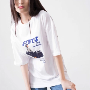 Unisex Harajuku Girl Beyaz Tshirt