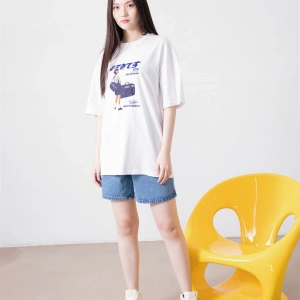 Unisex Harajuku Girl Beyaz Tshirt