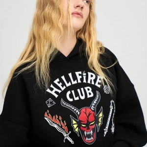 Unisex Hell Fire Club Sweatshirt Hoodie Beyaz