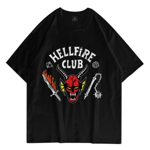 Unisex Hell Fire Club Tshirt Siyah