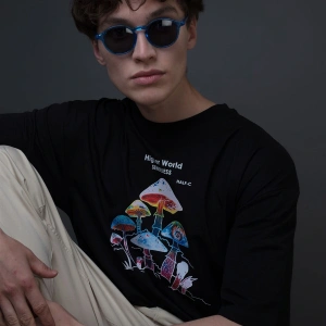 Unisex Higher World Siyah Tshirt