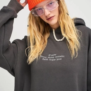 Unisex Hope Love Antrasit Sweatshirt Gri