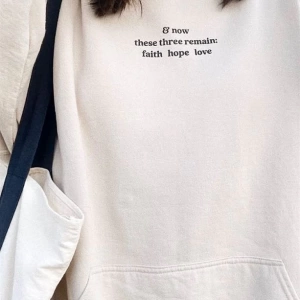 Unisex Hope Love Antrasit Sweatshirt Gri