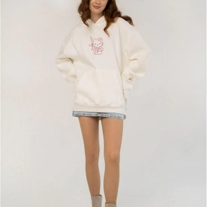 Unisex Hug Me Sweatshirt Hoodie Beyaz