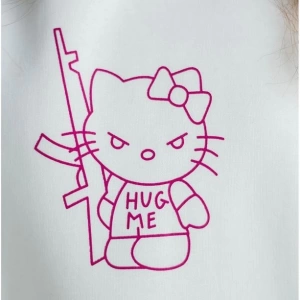 Unisex Hug Me Sweatshirt Hoodie Beyaz