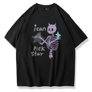 Unisex I Can Pick Star Tshirt Siyah