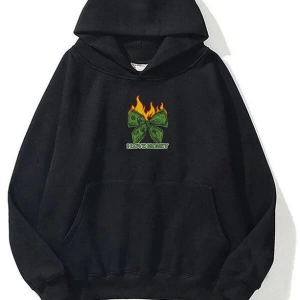 Unisex I Love Money Sweatshirt Hoodie Siyah