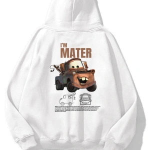 Unisex Im Mater Cars Sweatshirt Beyaz