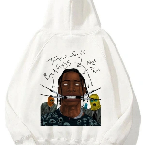 Unisex Jackboys Travis Scott Beyaz Sweatshirt