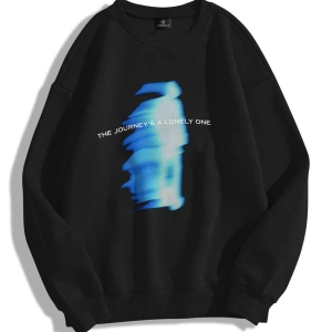 Unisex Journey Bisiklet Yaka Sweatshirt Hoodie Siyah