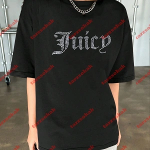 Unisex Juicy Baskılı Tshirt Beyaz