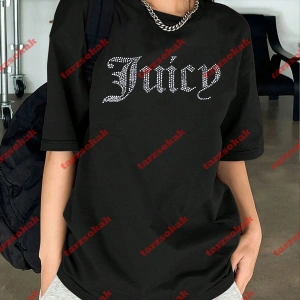 Unisex Juicy Baskılı Tshirt Beyaz