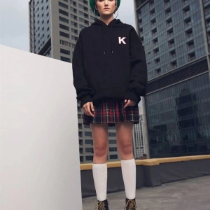 Unisex K Harfli Siyah Sweatshirt Siyah