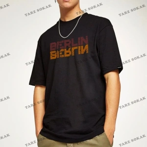 Unisex Kadın/Erkek Berlin Renkli Özel Baskılı Oversize Penye